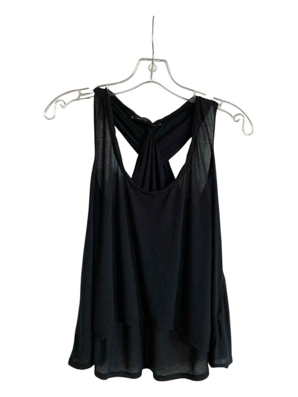 Twenty Black Twisted-Back Tank
